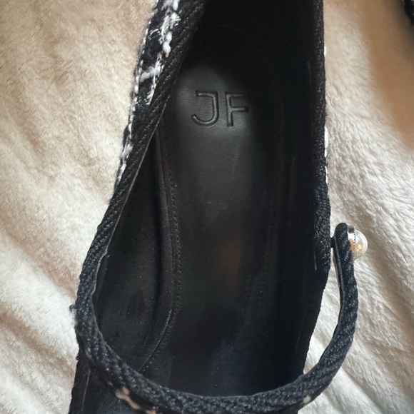NWOT JF Ferrari Black and White Tweed Heels size 8 MARY JANES - Picture 3 of 5